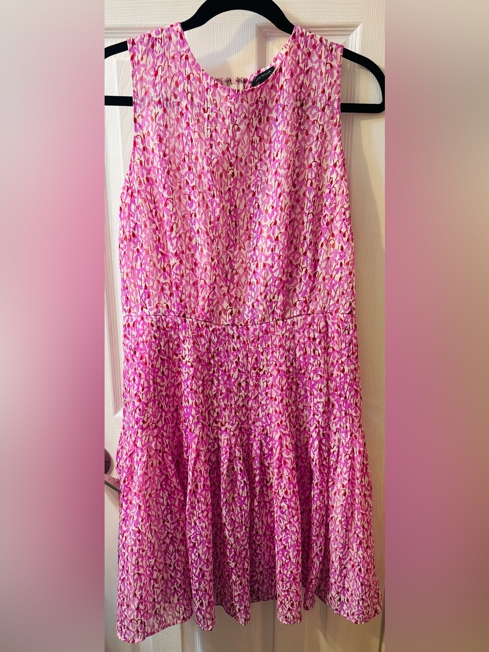 Ann Taylor Pink Printed Circle Dress